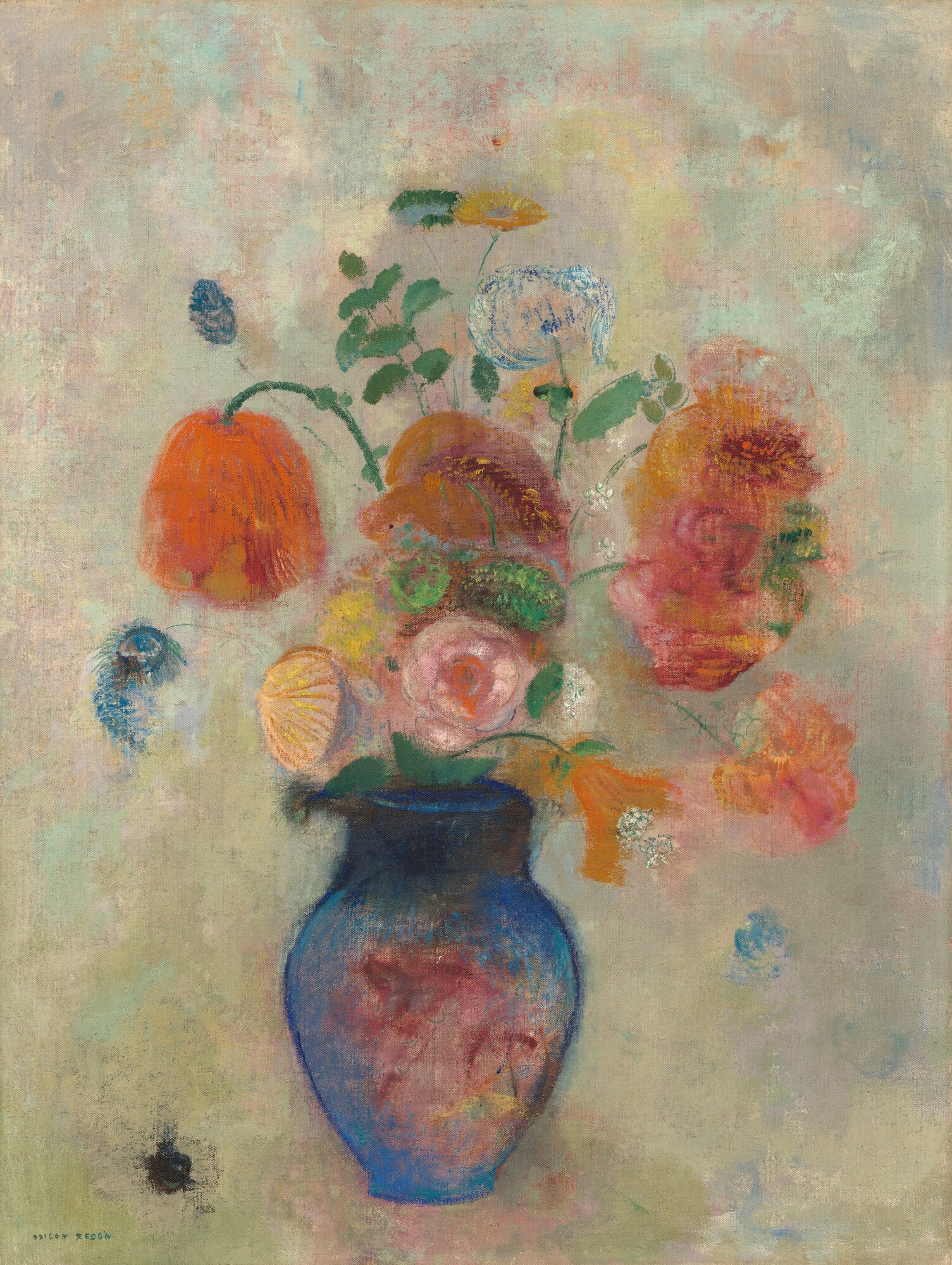 Odilon Redon《Large Vase with Flowers》。作品紹介の美術作品。
